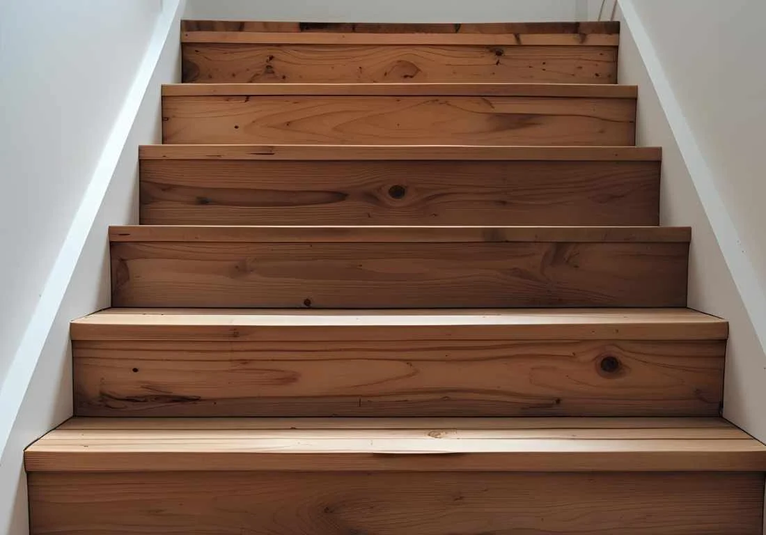 Houten traptreden op een trap